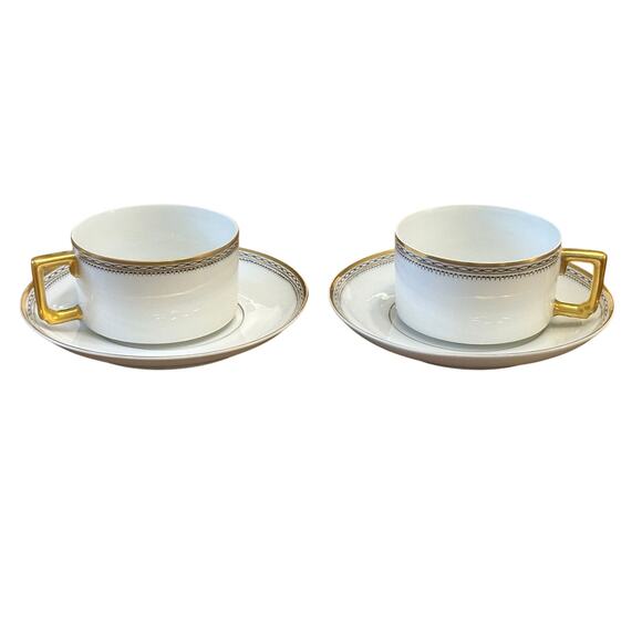 Heinrich & Co Vintage 1930's 'Claridge' Imperial Flat Cup & Saucer-Set of 2 - Picture 1 of 6